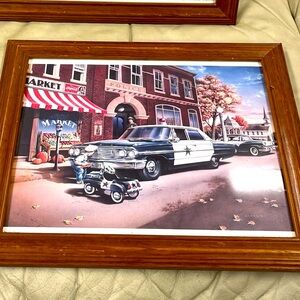 Dan Hatala police car art print with frame